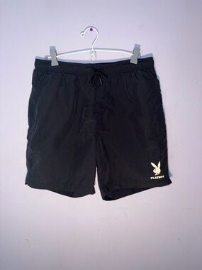 PLAYBOY Black Drawstring Waist Shorts